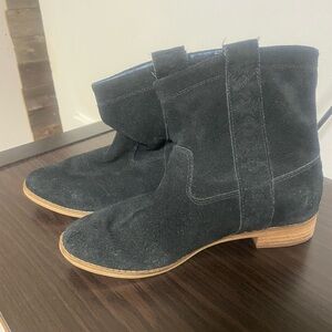 Toms Black Suede Ankle Booties